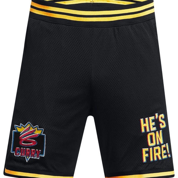 Under Armour Curry Brand NBA Jam Shorts (Black/Yellow) 1387877-001 - Picture 2 of 2